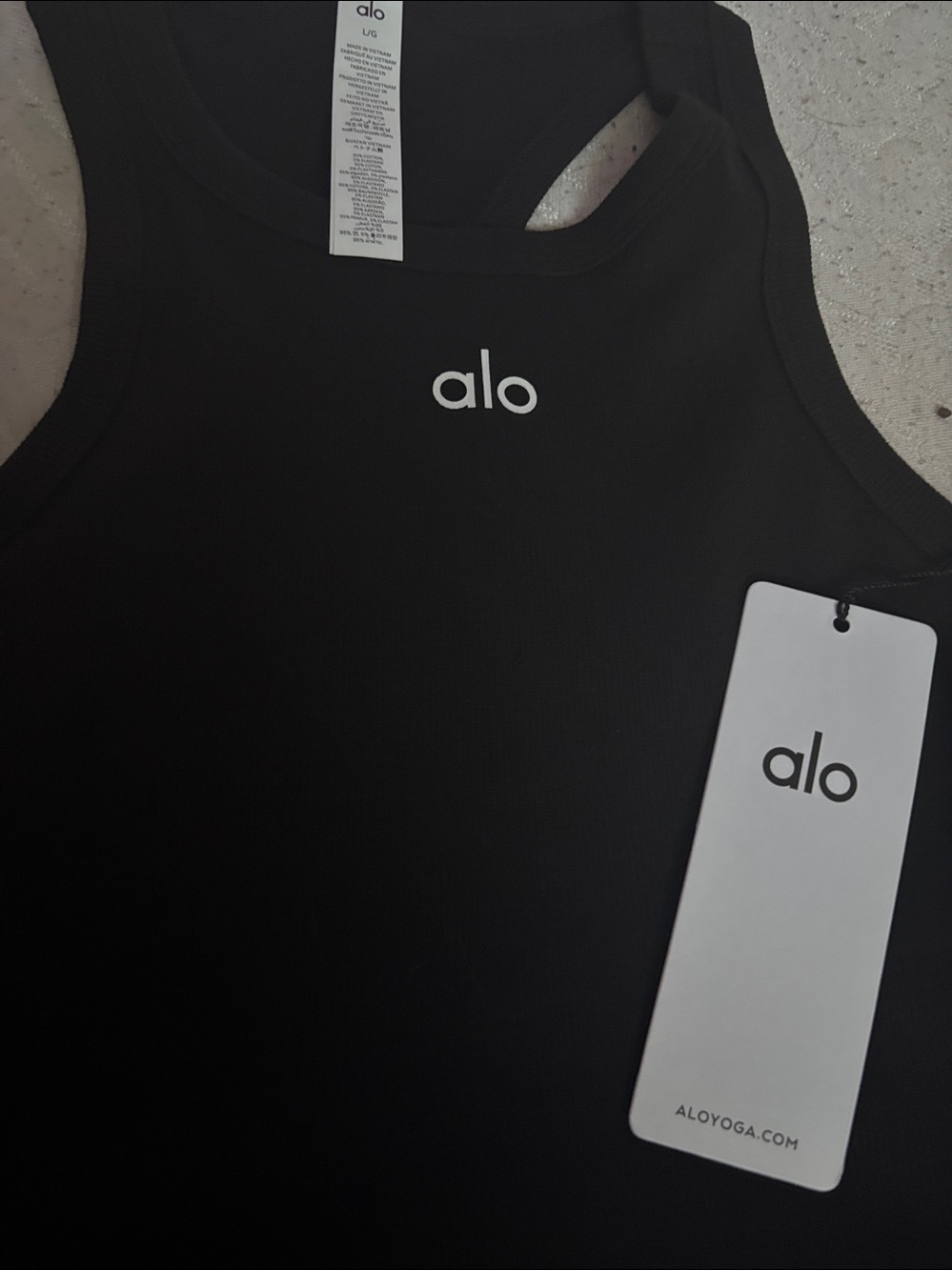 ALO Yoga Black Ribbed Cropped Tank Top Sm, Md or Lg available